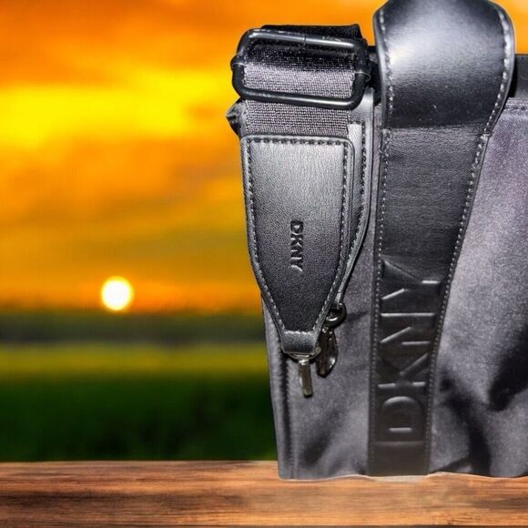 New DKNY Black Holly Medium Rectangle Tote With Long Strap And Logo Detail - Picture 5 of 6